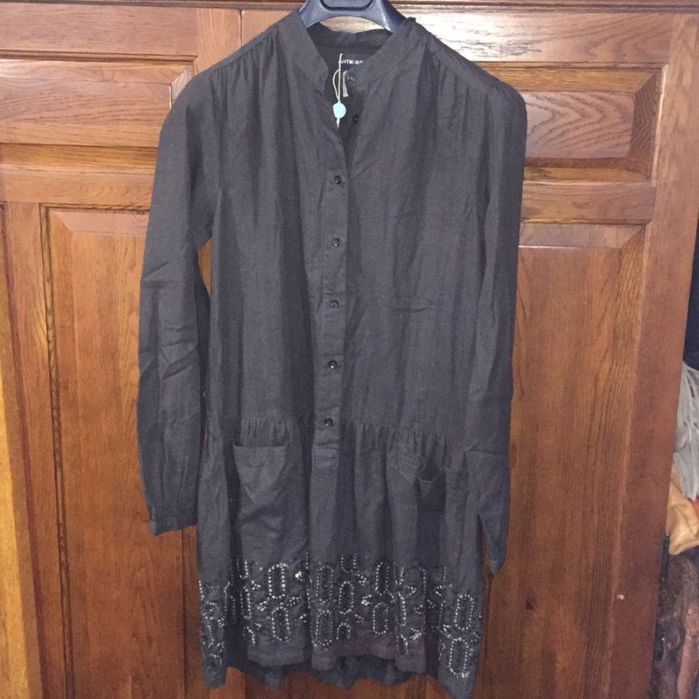 NWT antik batik unique beaded dress s 38